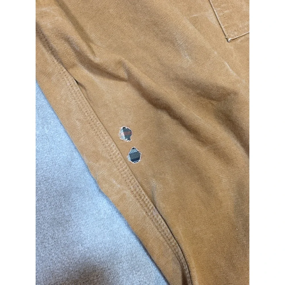 Carhartt Flannel Lined Carpenter Tan Pants Workwear B111-BRN Men's 40x32